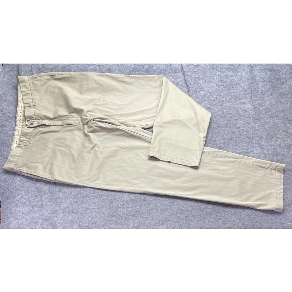 Tommy Bahama Chino Pants Men 38 x 33 Beige Flat Front Straight Leg High Rise